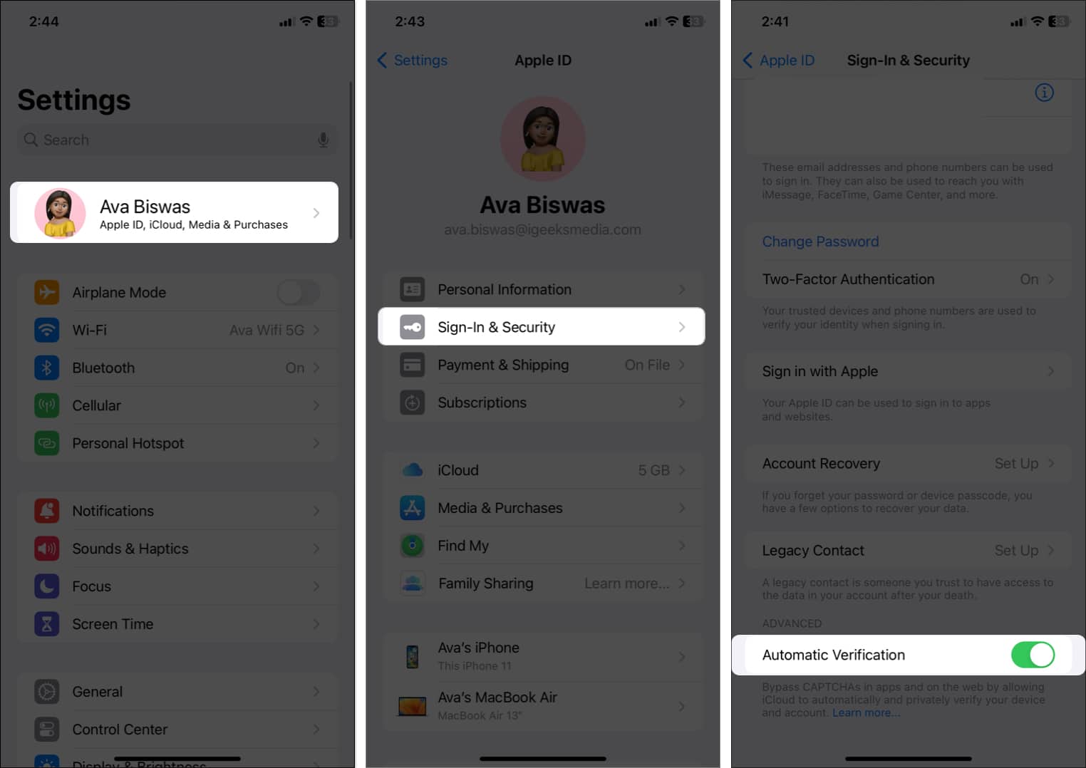 Go to your apple id tap sign in and security toggle on automatic verification in settings