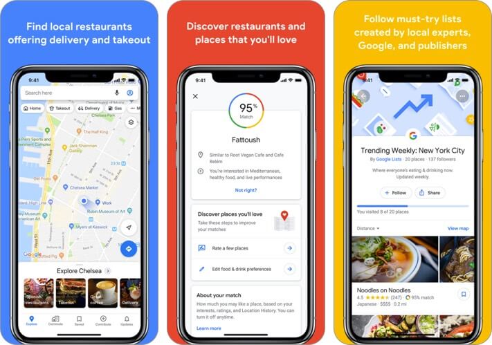 google maps iphone and ipad travel app screenshot