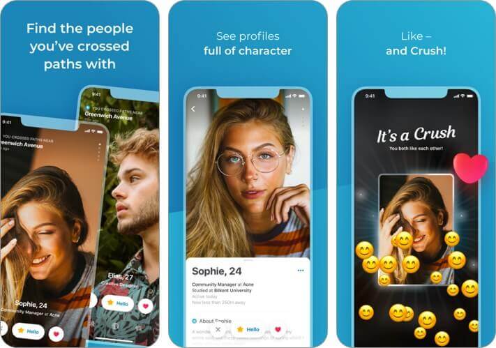 happn iphone dating app screenshot