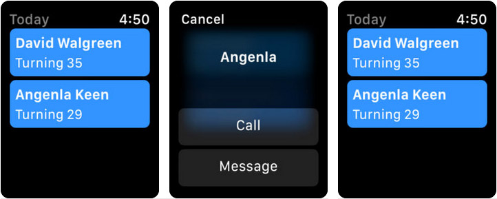 hip Birthday Reminder Apple Watch App Screenshot