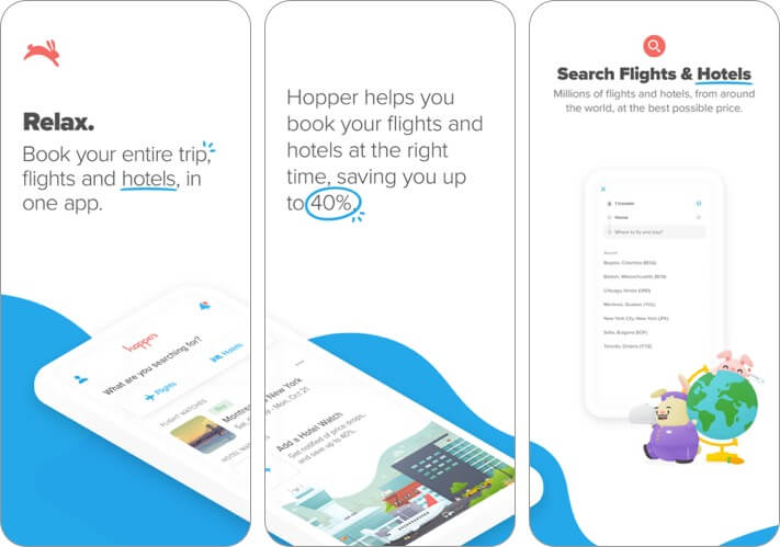 hopper iphone and ipad trip planner app screenshot
