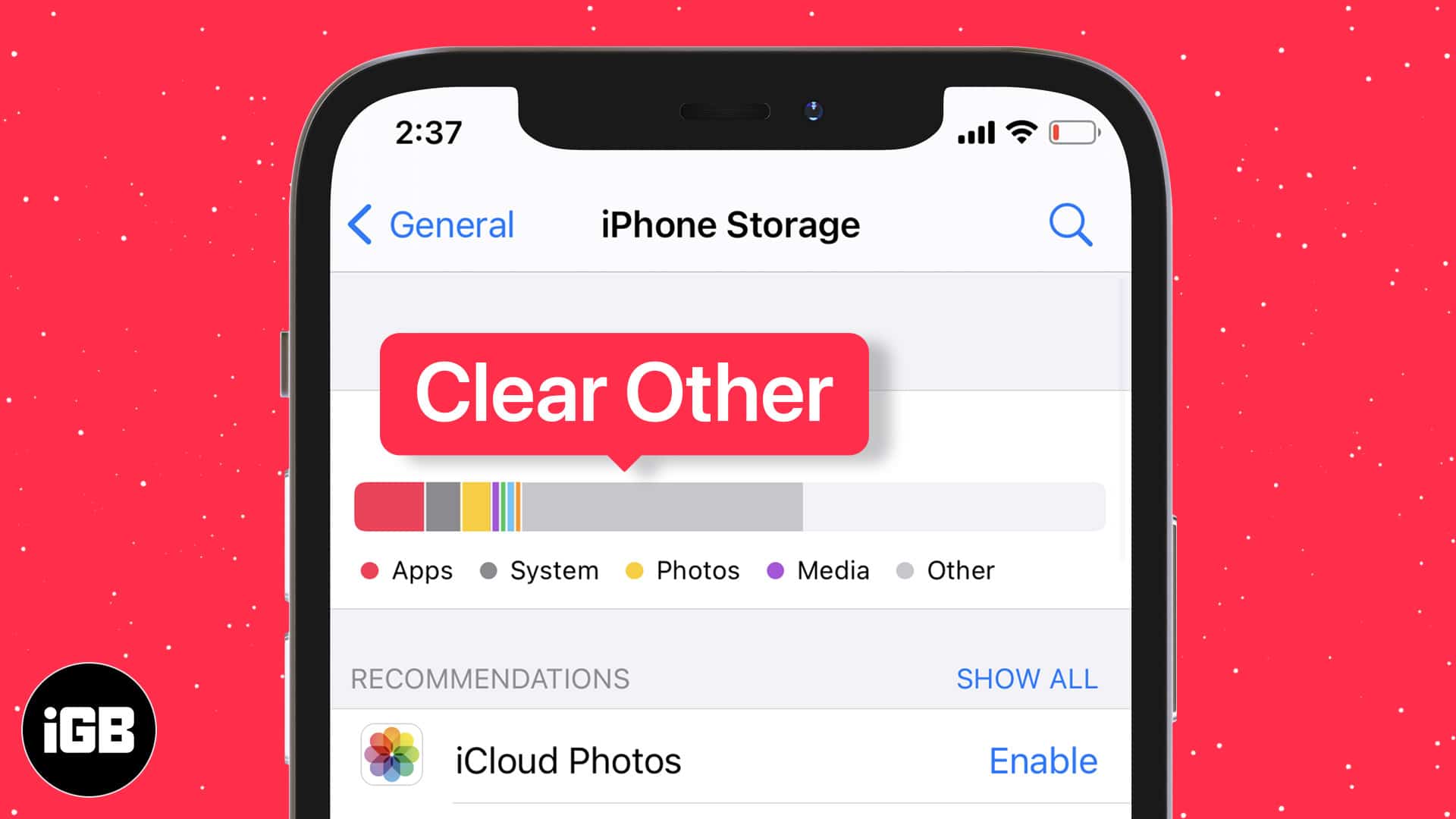 How to clear other storage on iphone