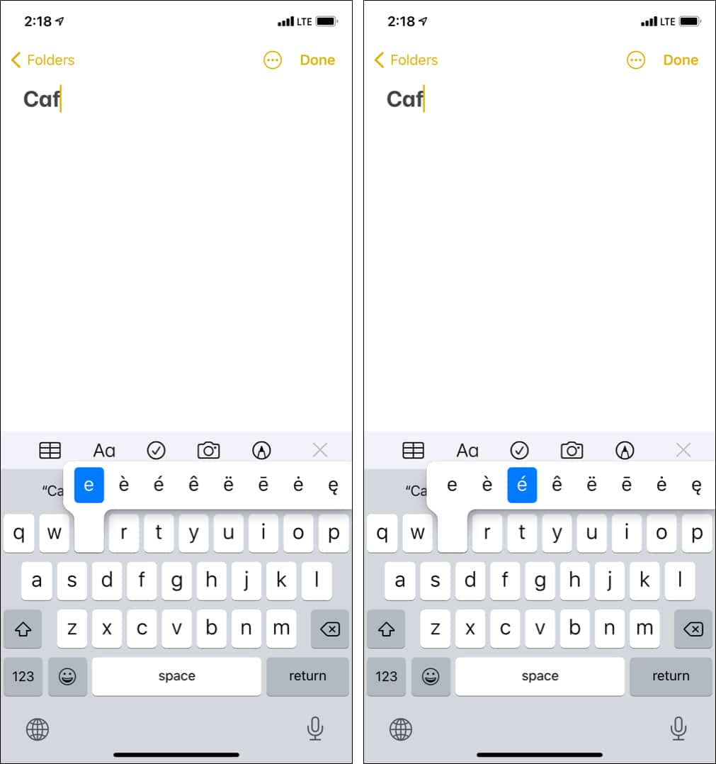 How to type accents on iPhone