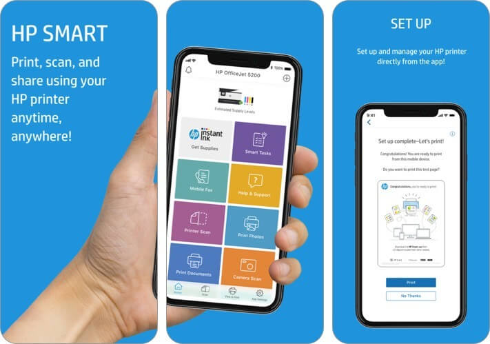 hp smart iphone and ipad printing app screenshot