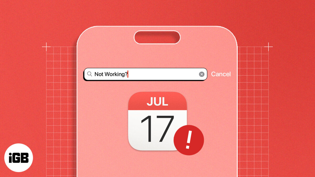 Iphone calendar search not working