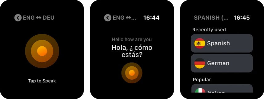 iTranslate Converse Productive Apple Watch app