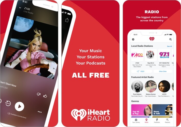 iheart radio iphone and ipad app screenshot