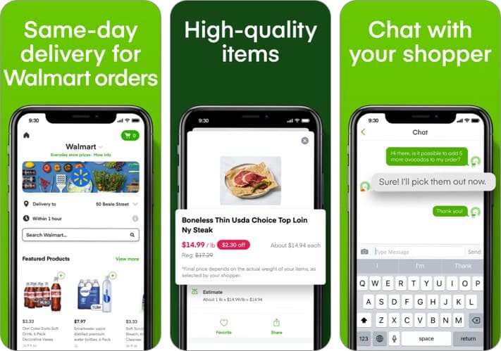 instacart grocery delivery iphone and ipad app screenshot