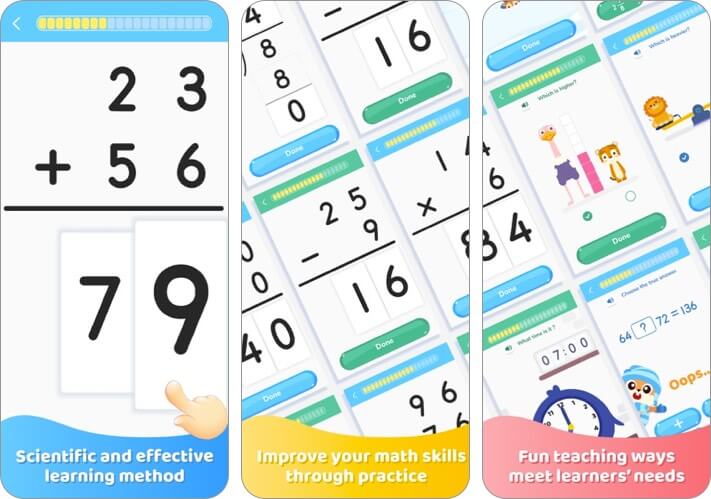 kids learn math training games iphone and ipad app screenshot