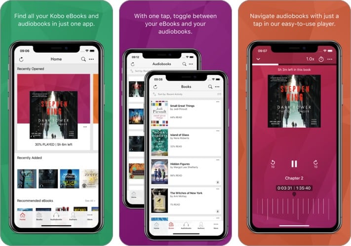 kobo audiobook iphone ipad app screenshot