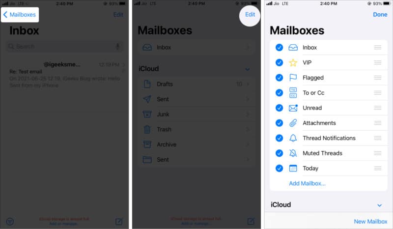 Make use of smart mailboxes in iPhone Mail app