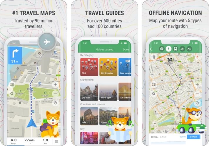 maps.me offiline map iphone and ipad app screenshot