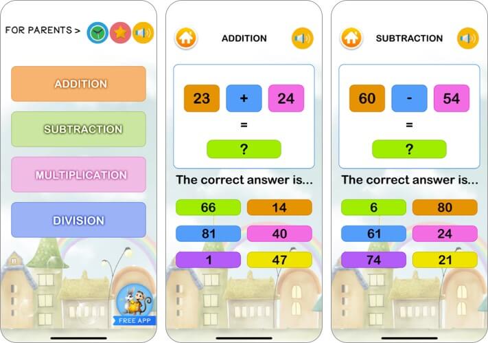 math games learner for kids iphone and ipad app screenshot