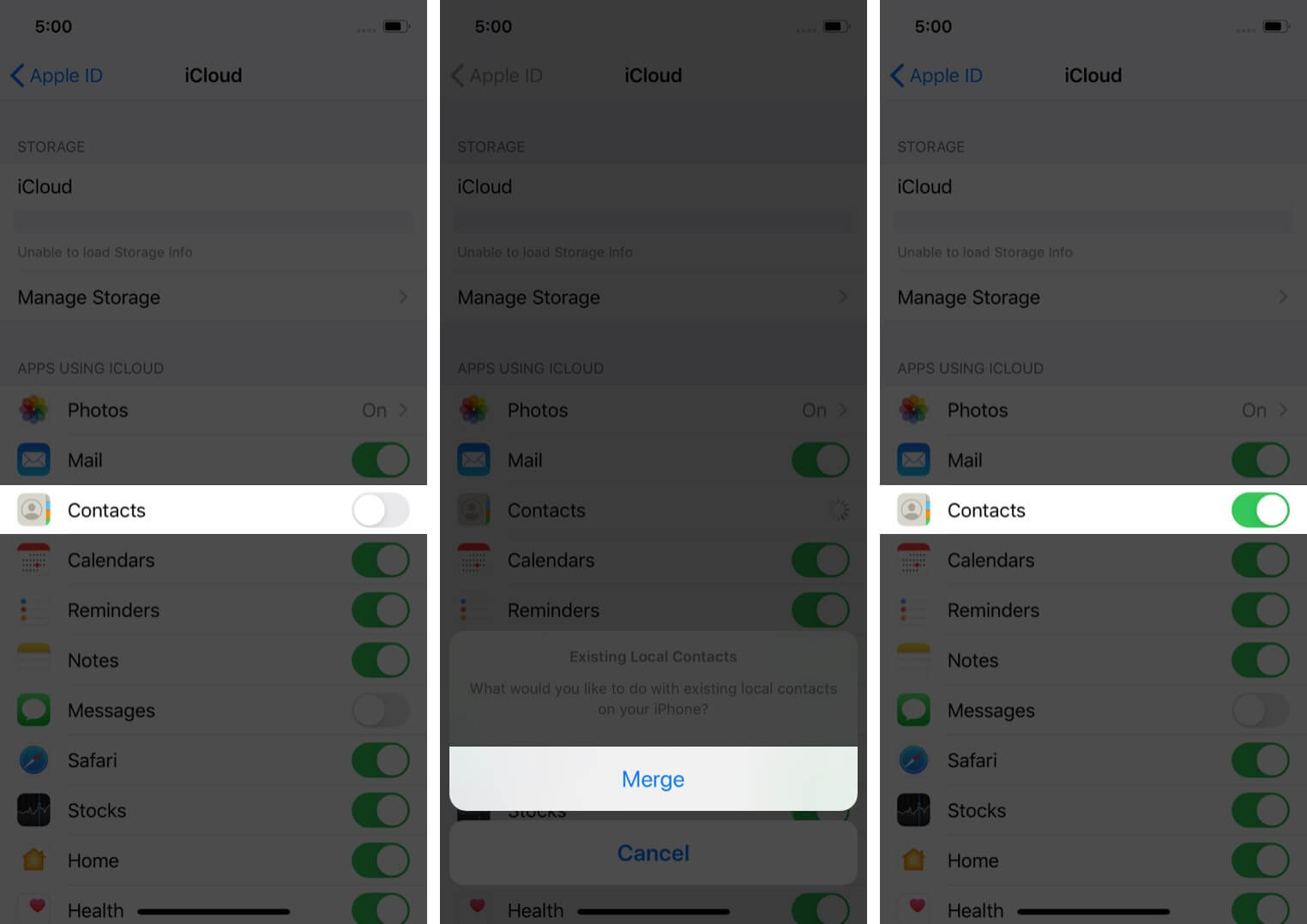 merge contacts to recover deleted iphone contacts from settings using icloud on iphone