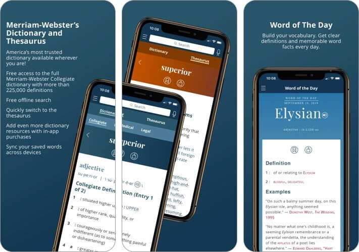 Merriam-Webster Dictionary iPhone and iPad App Screenshot