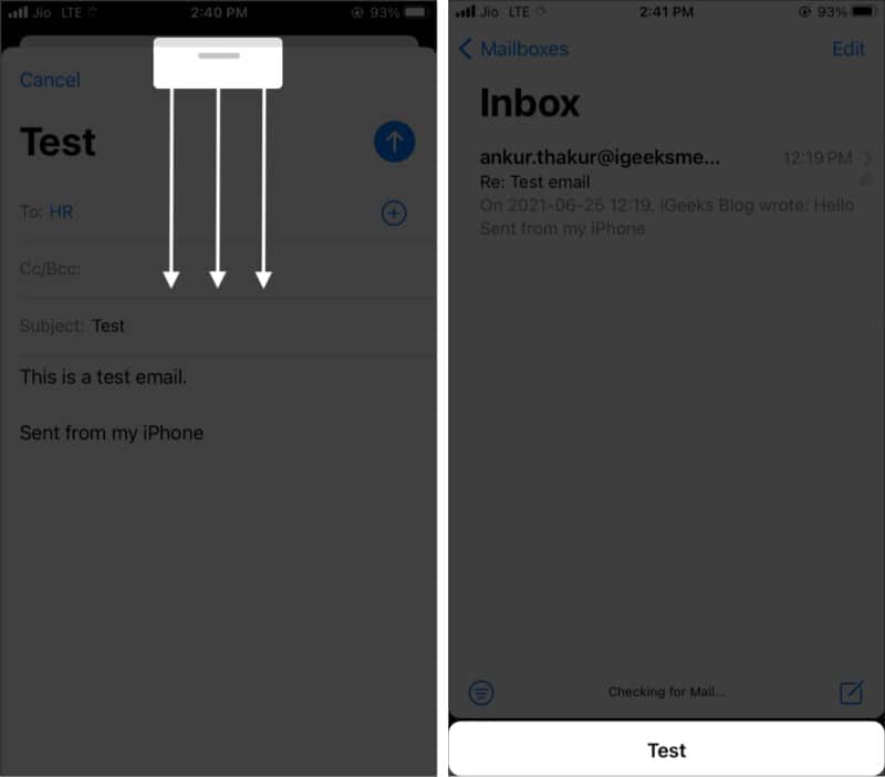 Minimize drafts for more room in iPhone Mail app