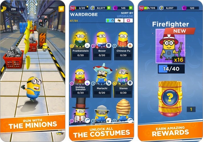 Minion rush iphone and ipad kids game screenshot