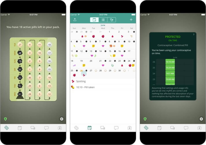 mypill birth control reminder iphone and ipad app for women screenshot