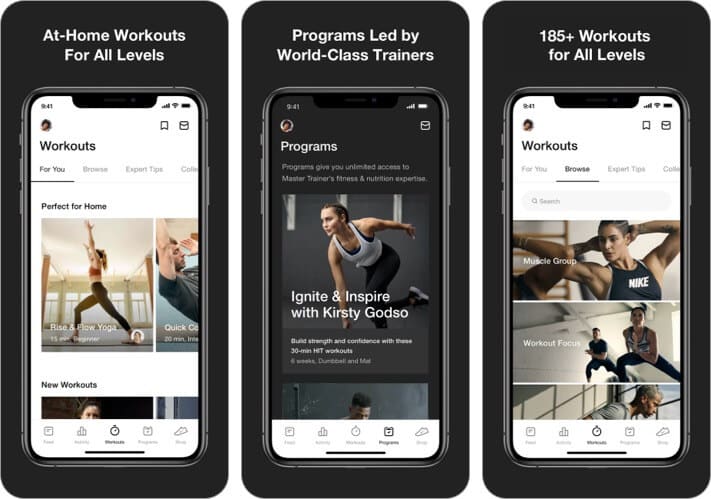 nike training club iphone and ipad app for women screenshot