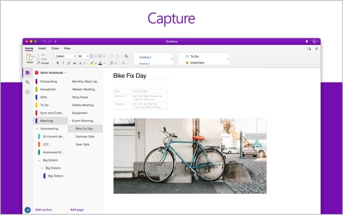 onenote mac app screenshot