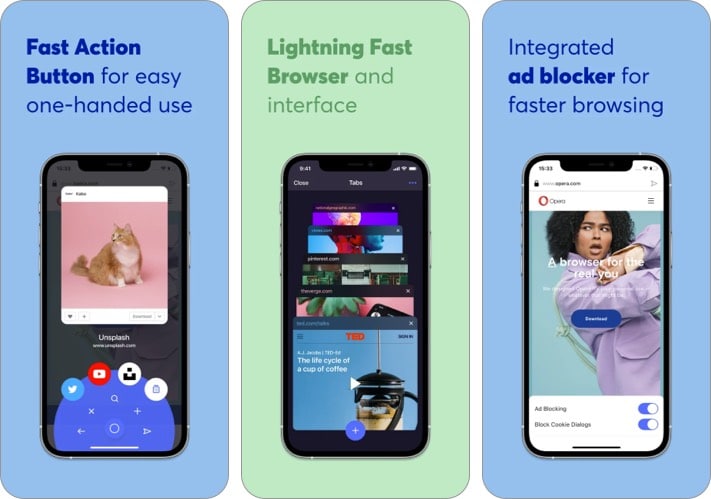 Opera browser safari alternative iphone and ipad screenshot