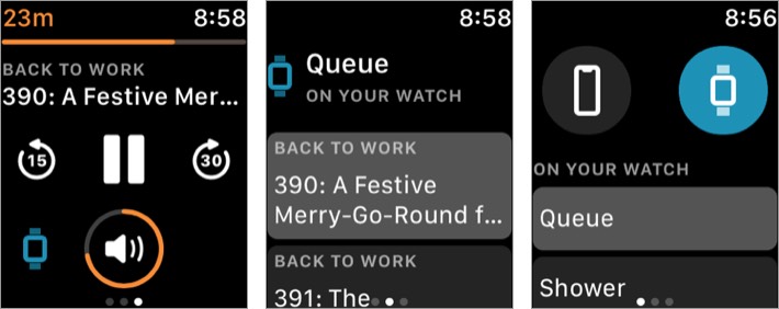 overcast apple watch music app screenshot