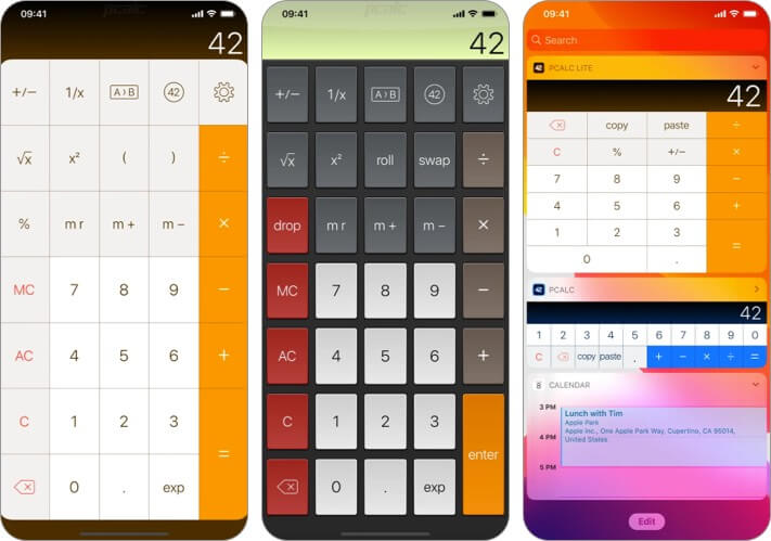 PCalc Lite iPhone and iPad Calculator App Screenshot