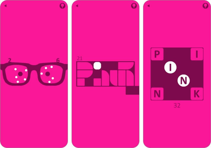 pink iphone and ipad game screenshot