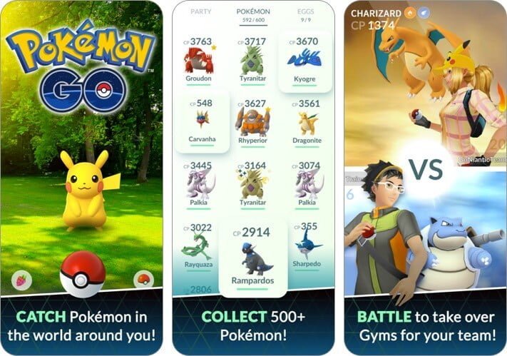 pokemon go iphone and ipad multiplayer game screenshot
