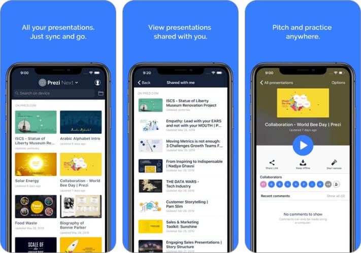 prezi viewer iphone and ipad presentation app screenshot