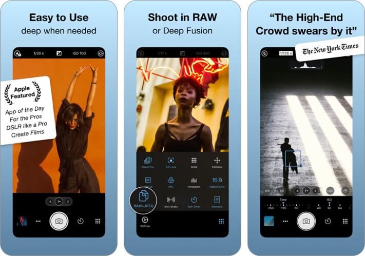 procamera iphone self timer camera app screenshot