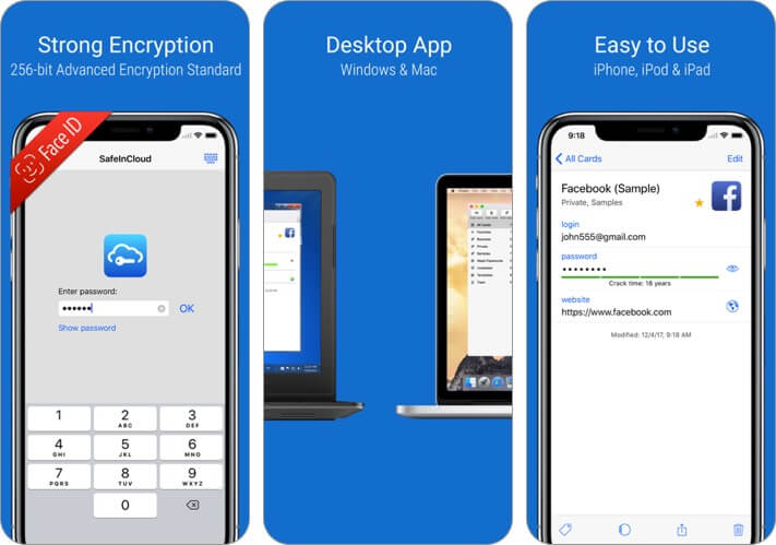 safeincloud pro password manager iphone app screenshot