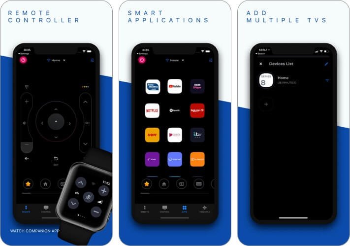 Samsung smart remote control iPhone app screenshot