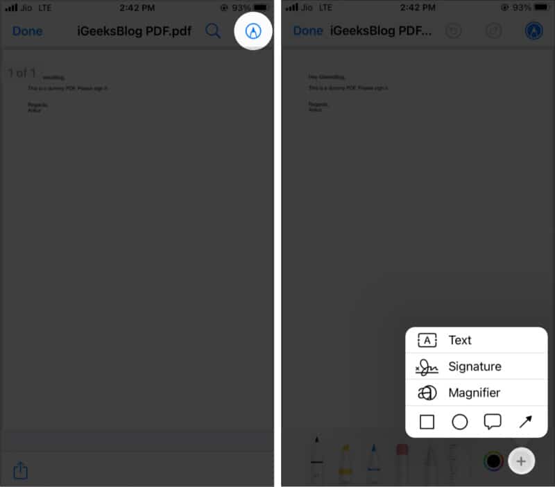 Sign PDFs or markup attachments from the Mail app