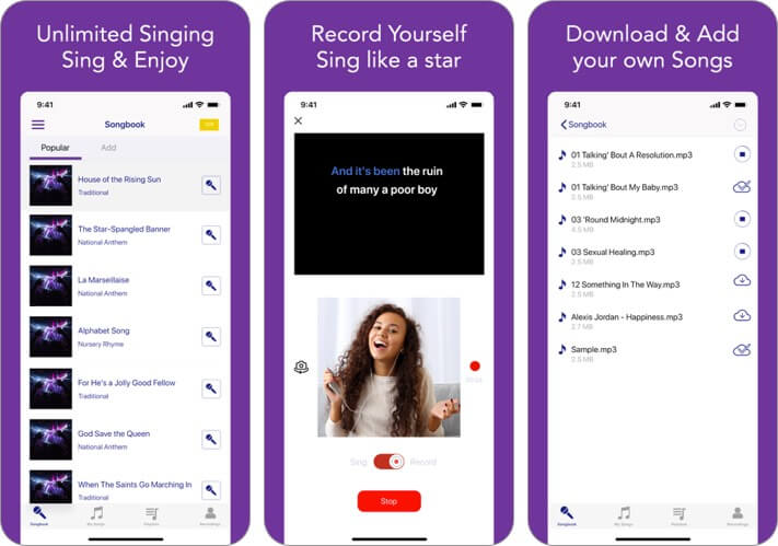 sing karaoke iphone and ipad app screenshot