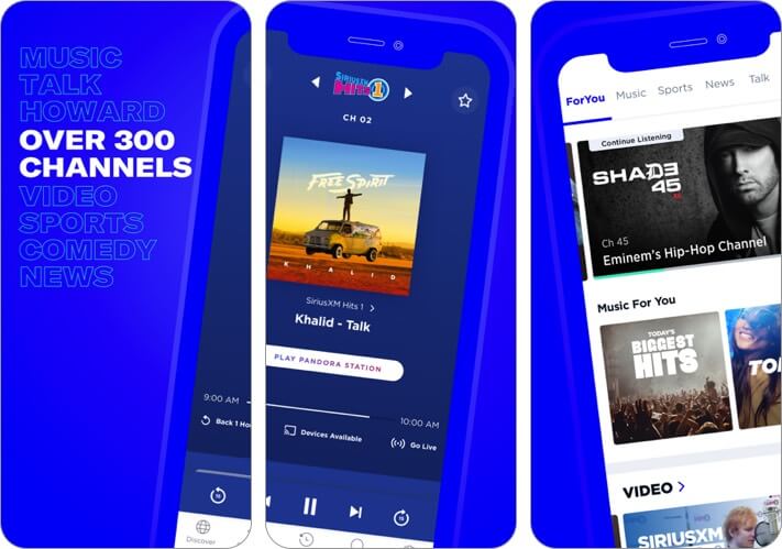 siriusxm iphone and ipad radio app screenshot