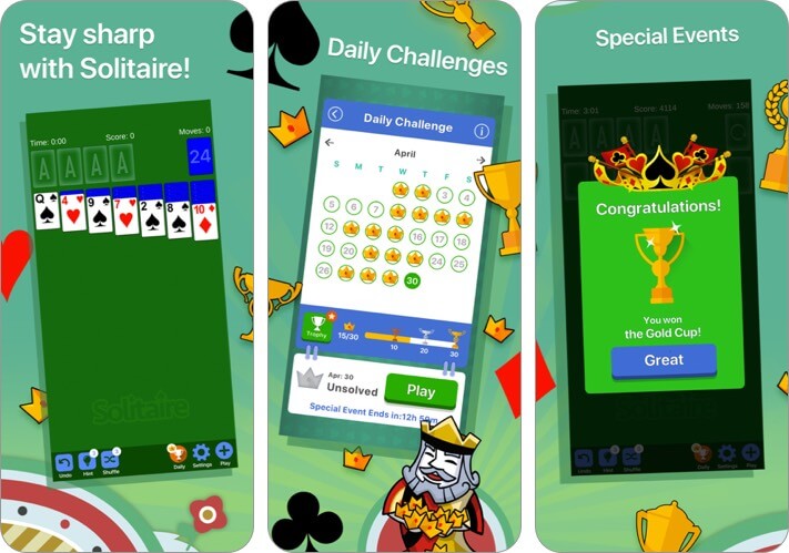 Solitaire iPhone and iPad Card Game Screenshot