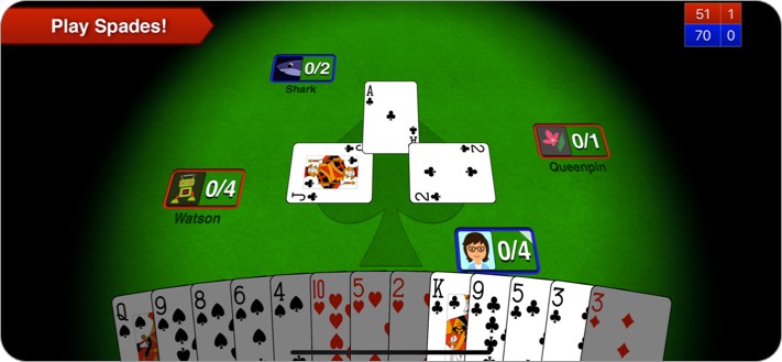 Spades + iPhone and iPad Card Game Screenshot