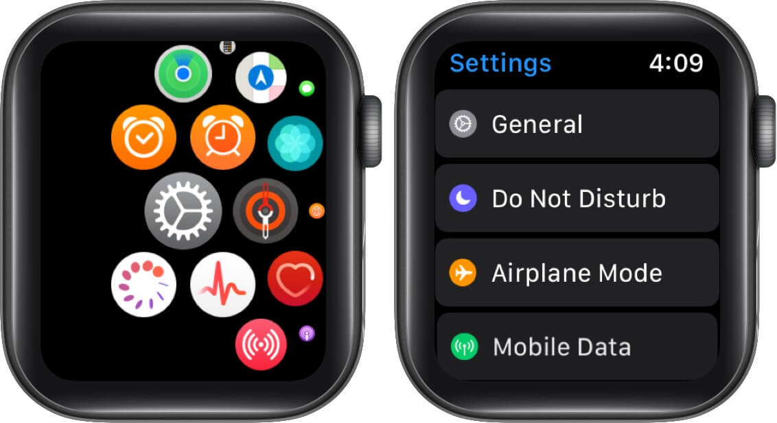 Tap on Settings and Then Tap on Airplane Mode on Apple Watch