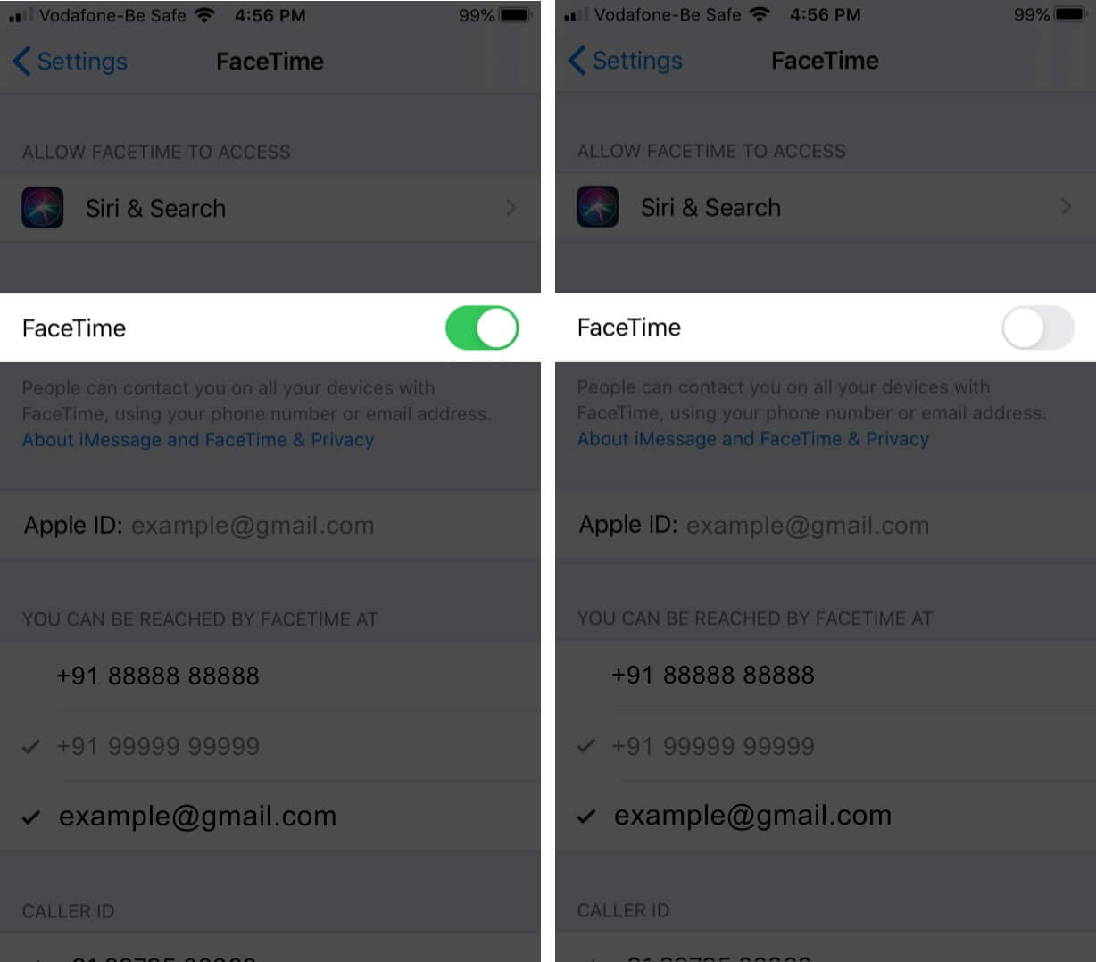 Turn off facetime on iphone