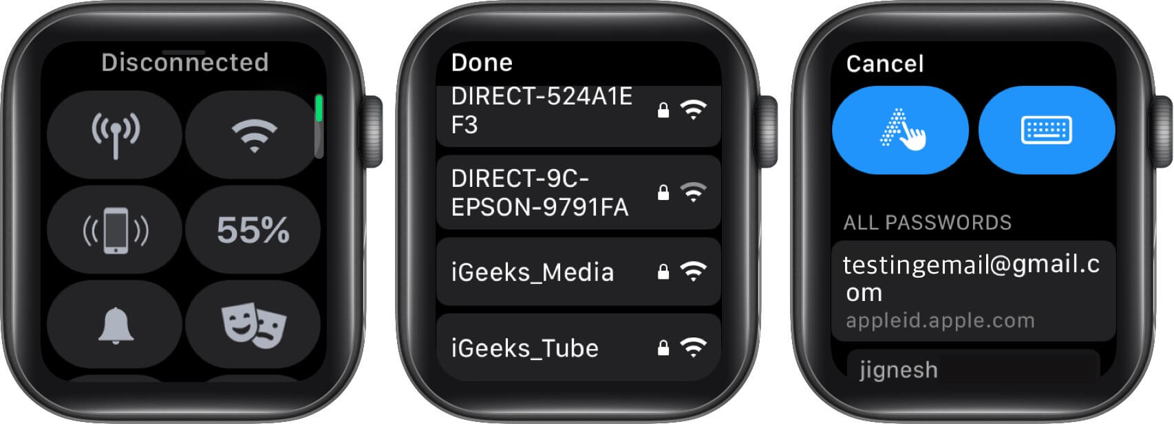 Turn Off Wi-Fi and Reconnect with Same Wi-Fi on Apple Watch