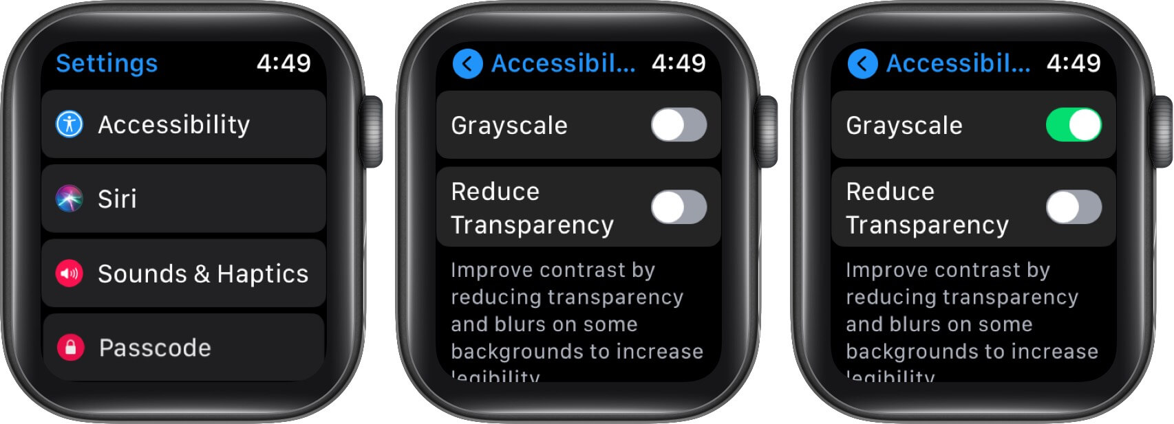 Turn On Grey Scale to Change Color of Nightstand Mode on Apple Watch