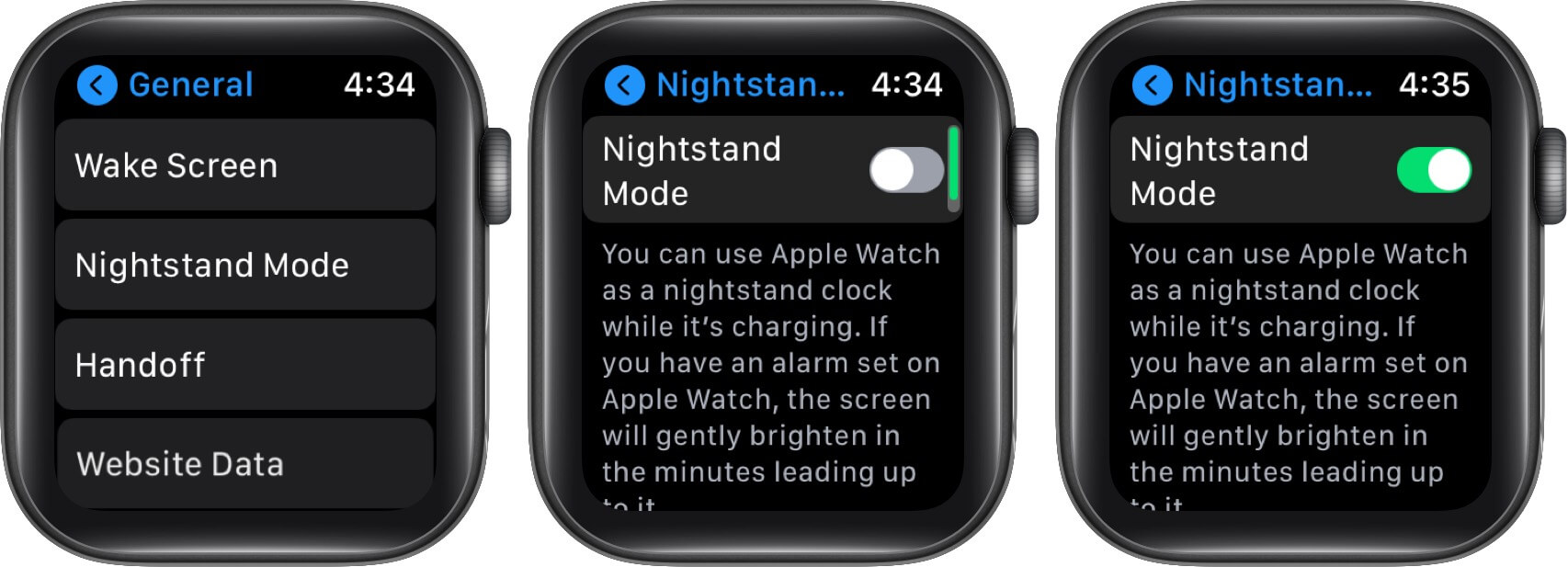 Turn ON Nightstand Mode on Apple Watch
