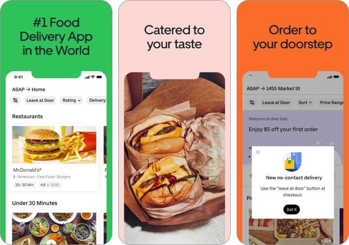 Uber Eats mothers day food delivery app