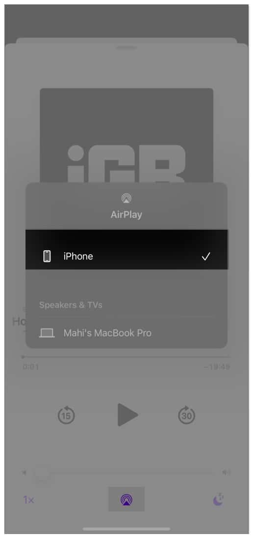 use AirPlay on Podcast