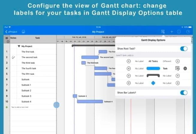 viProjects is project management app for iPad and iPhone