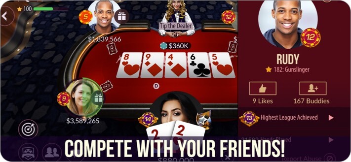Zynga Poker iPhone and iPad Card Game Screenshot