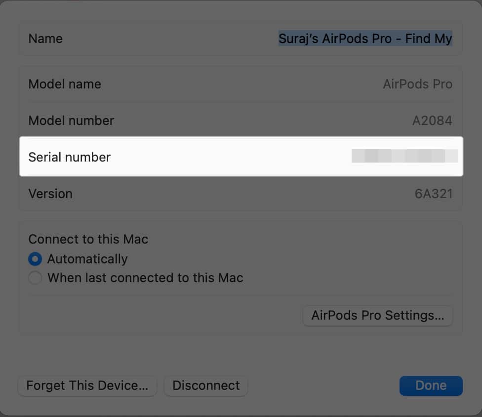Check your AirPods Pro Serial number
