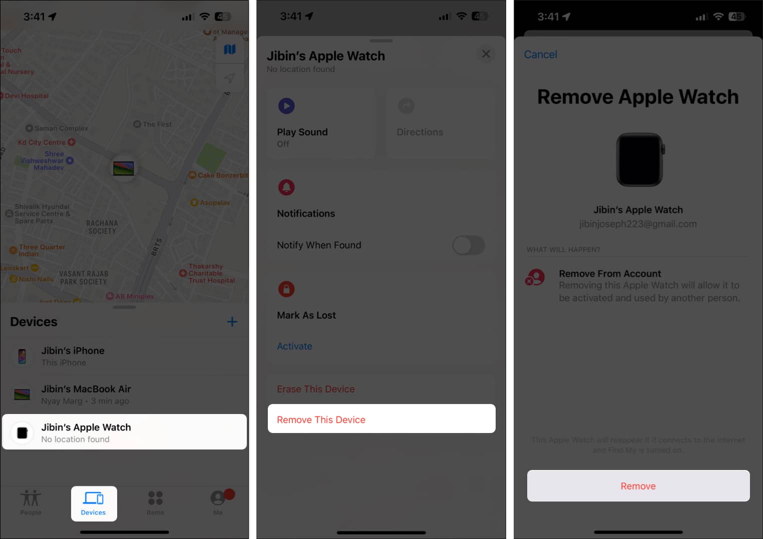 Go to Devices tab Select the device you don't recognize, Pick Remove This Device and confirm your choice