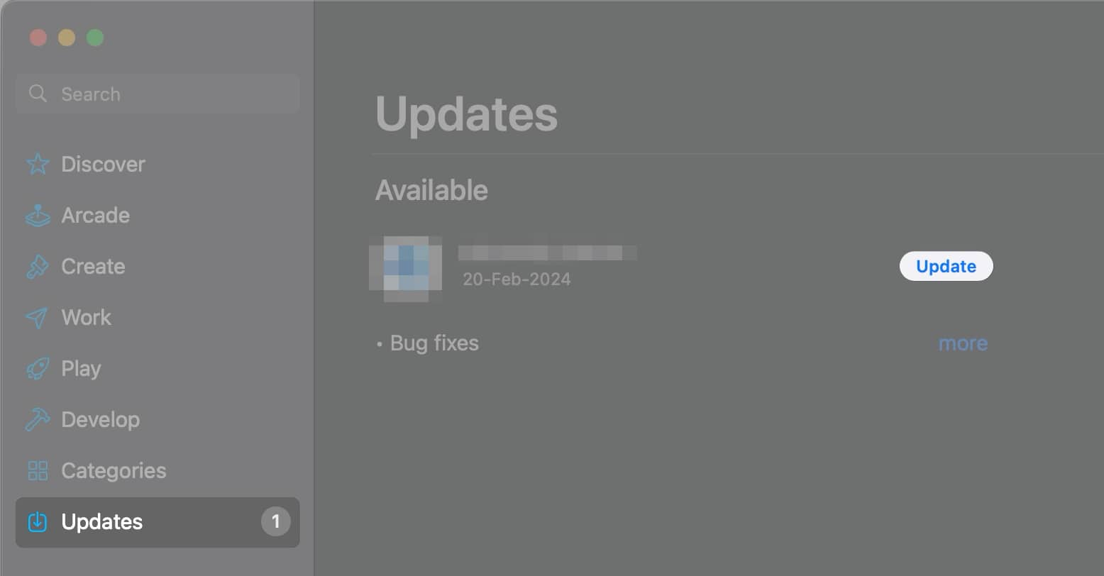 Go to Updates menu in Mac App Store, Click Update